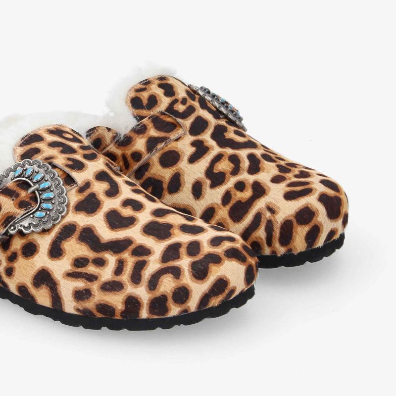 PALOMA CLOG W - P.PONY LEO/FUR -  LEOPARD/BLANC CASSE